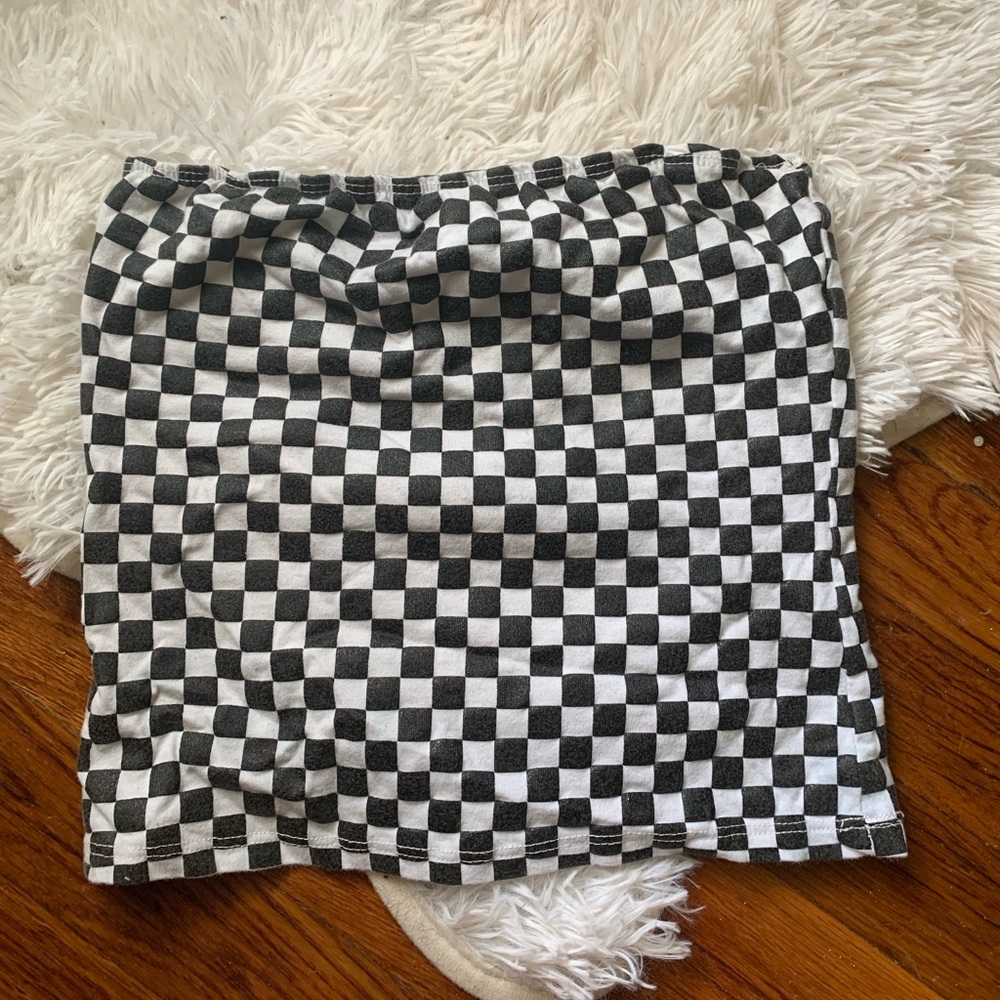 Checkerboard tube top